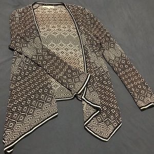 Black/white/tan cardigan